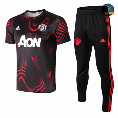 Cfb3 Camisetas D184 Entrenamiento Manchester United Negro 2019/2020 Cuello redondo