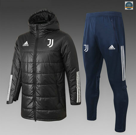 Cfb3 Abrigo acolchado largo Juventus Equipación Negro 2020/2021