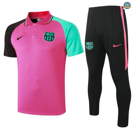 Cfb3 Camiseta Entrenamiento Barcelona Polo + Pantalones Equipación Rosa 2020/2021