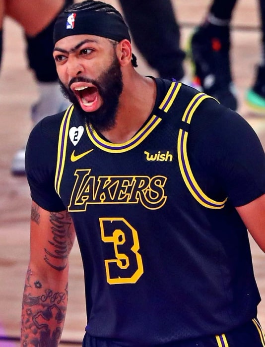 Cfb3 Camisetas Anthony Davis, Los Angeles Lakers 'Negro Mamba'