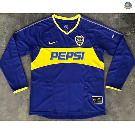 Cfb3 Camisetas Retro 2003-04 Boca Juniors 1ª Equipación Manga Larga