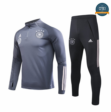 Cfb3 Camisetas 20209 - Chándal Alemania Equipación Gris Oscuro Cremallera Mitad 2020/2021