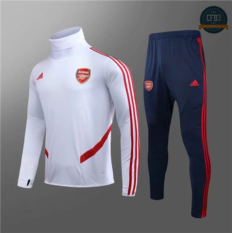 Cfb3 Camisetas 20216 - Chándal Arsenal Niños Equipación Blanco/Rojo Cuello alto 2019/2020