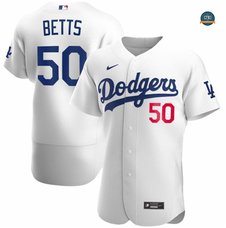 Cfb4 Camisetas Mookie Betts, Los Angeles Dodgers - White