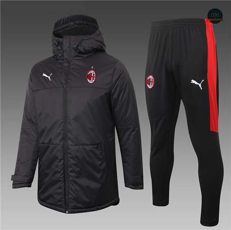 Cfb3 Chándal Abrigo acolchado largo AC Milan Equipación Negro 2020/2021