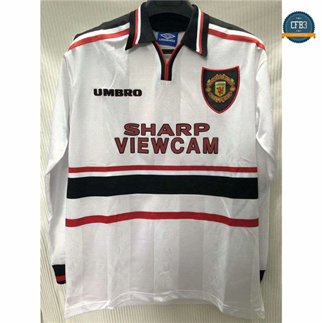 Cfb3 Camisetas Clásico 1998 Manchester United 2ª Equipación Manga Larga