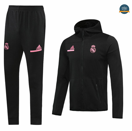 Cfb3 Chaqueta Chandal - Sudaderas de futbol Real Madrid Equipación Negro 2020/2021