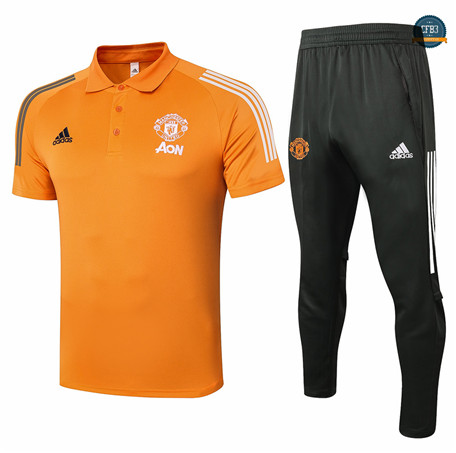 Cfb3 Camiseta Entrenamiento Manchester United POLO + Pantalones Naranja 2020/2021