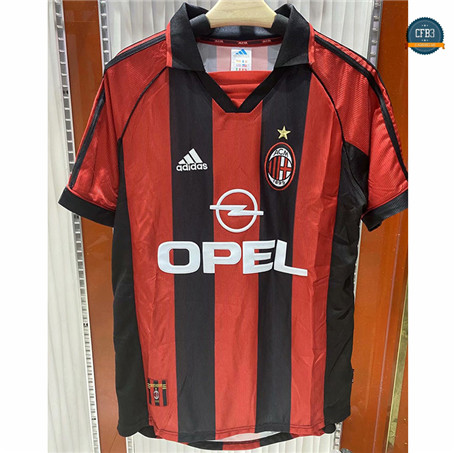 Cfb3 Camisetas Retro 1998-00 AC Milan 1ª Equipación