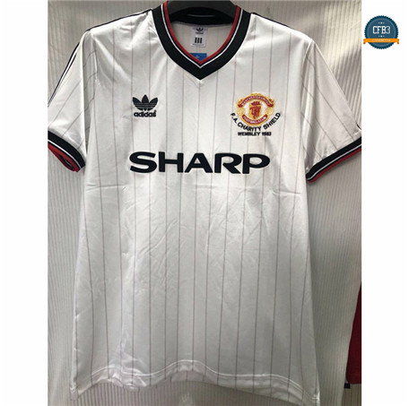 Cfb3 Camiseta Retro 1983 Manchester United Equipación Blanco