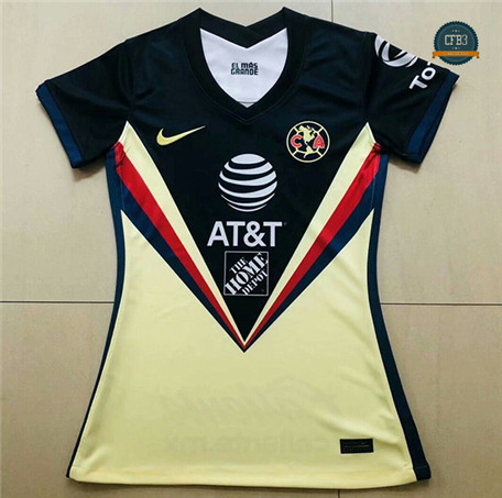 Cfb3 Camiseta CF América Mujer Amarillo /Azul Oscuro 2020/2021