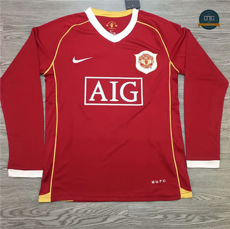 Cfb3 Camiseta Retro 2006-07 Manchester United 1ª Equipación Manga Larga