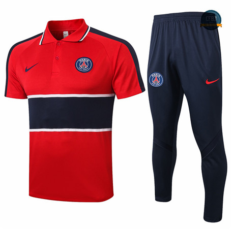 Cfb3 Camiseta Entrenamiento PSG POLO + Pantalones Rojo/Azul Oscuro 2020/2021