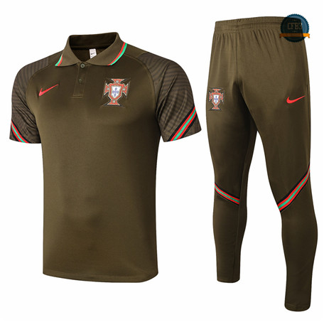Cfb3 Camiseta Entrenamiento Portugal POLO + Pantalones Equipación Negro 2020/2021