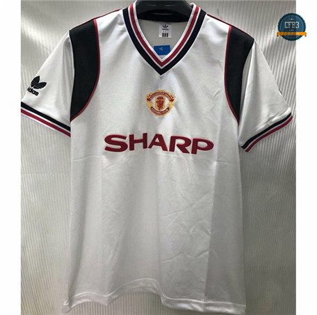 Cfb3 Camiseta Retro 1985 Manchester United Equipación 2ª Blanco