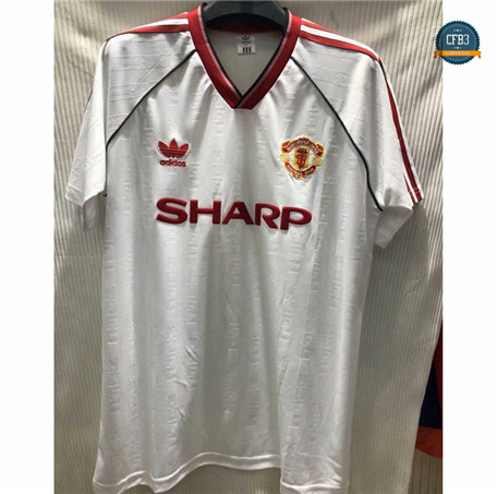 Cfb3 Camiseta Retro 1988 Manchester United Equipación 2ª Blanco