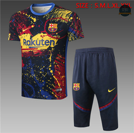 Cfb3 Camiseta Entrenamiento Barcelona + Pantalones 3/4 Verde Negroâtre 2020/2021