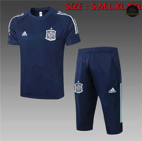 Cfb3 Camisetas Entrenamiento España + Pantalones 3/4 Azul Oscuro 2020/2021