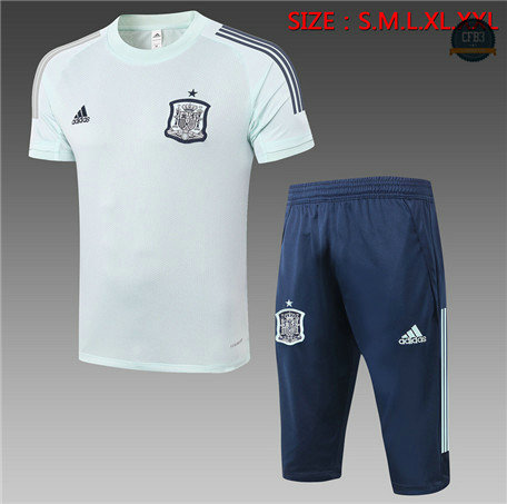 Cfb3 Camiseta Entrenamiento España + Pantalones 3/4 Verde Claro 2020/2021