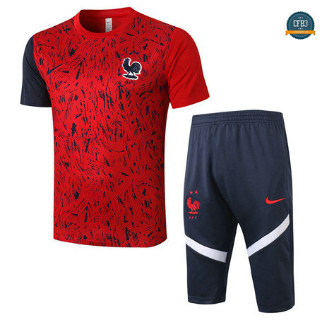 Cfb3 Camiseta Entrenamiento Francia + Pantalones 3/4 Rojo 2020/2021