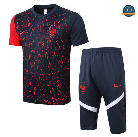 Cfb3 Camisetas Entrenamiento Francia + Pantalones 3/4 Negro 2020/2021