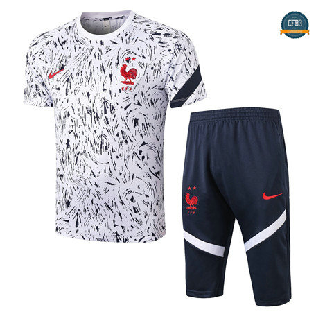 Cfb3 Camiseta Entrenamiento Francia + Pantalones 3/4 Blanco 2020/2021
