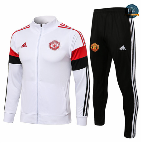 Cfb3 Chaqueta Chandal Manchester United Equipación Blanco/Rojo/Negro Cuello alto 2021/2022