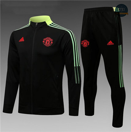 Cfb3 Chaqueta Chándal Niños Manchester United Equipación Negro/Verde 2021/2022