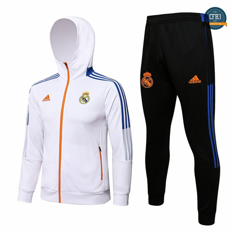 Cfb3 Chaqueta Chandal Real Madrid Equipación Sombrero Blanco 2021/2022