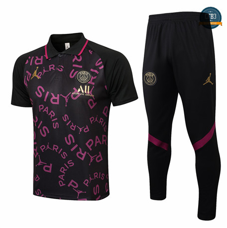 Cfb3 Camiseta Jordan PSG POLO + Pantalones Equipación Negro/Violeta 2021/2022