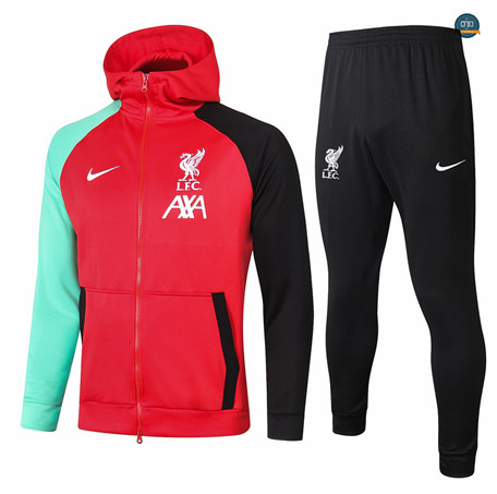 Cfb3 Chaqueta Chándal - Sudadera con Capucha Liverpool Equipación Rojo 2021/2022