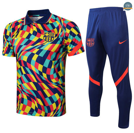 Cfb3 Camisetas Entrenamiento Barcelona POLO + Pantalones Equipación Couleur 2021/2022