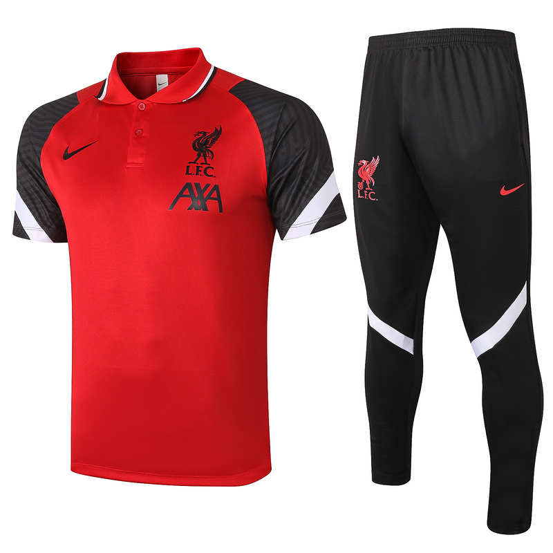 Cfb3 Camiseta Liverpool Polo + Pantalones Equipación Rojo/Negro 2021/2022