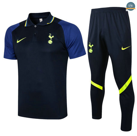 Cfb3 Camisetas Entrenamiento Tottenham Hotspur POLO + Pantalones Equipación Azul marino 2021/2022