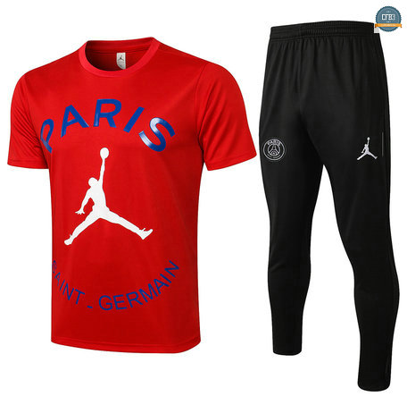 Cfb3 Camiseta Entrenamiento PSG Jordan + Pantalones Equipación Rojo 2021/2022