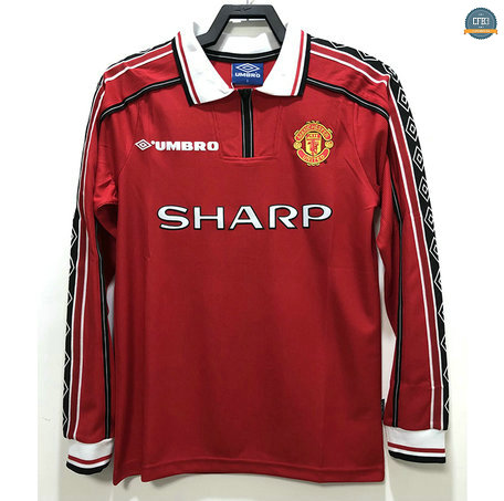 Cfb3 Camisetas 1998 Manchester United 1ª Equipación Manga larga