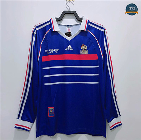 Cfb3 Camisetas Rétro 1998 Francia 1ª Equipación Manga Larga