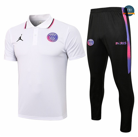 Cfb3 Camisetas Jordan PSG POLO + Pantalones Equipación Blanco 2021/2022