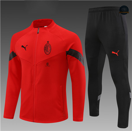 Cfb3 Camiseta Chaqueta Chandal Niño AC Milan Equipación Rojo 2022/2023 f292