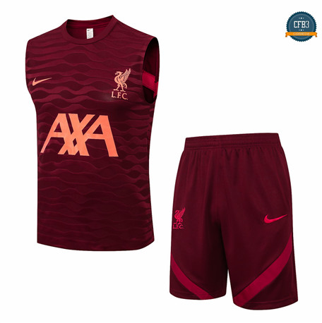 Cfb3 Camiseta Entrenamiento Liverpool + Pantalones Equipación Debardeur Rojo oscuro 2022/2023