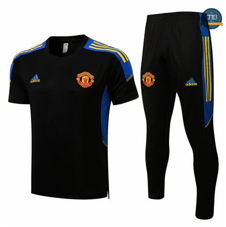 Cfb3 Camiseta Entrenamiento Manchester United + Pantalones Equipación champions league Negro/Amarillo 2022/2023