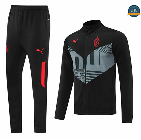 cfb3 camisetas Chaqueta Chandal AC Milan Equipación Negro 2022/2023