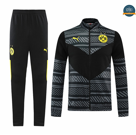 cfb3 camisetas Chaqueta Chandal Borussia Dortmund Equipación Negro Gris 2022/2023