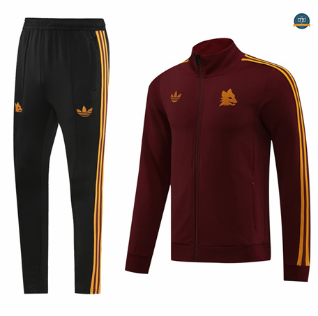 Diseñar Chaqueta Chándal Fútbol AS Roma Equipación rojo granate 2024/2025