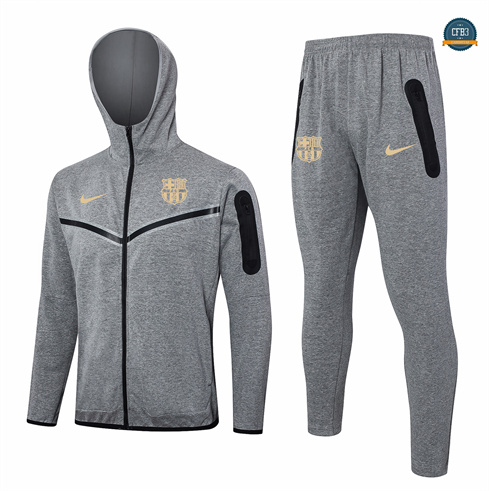 Nuevas Chaqueta Chándal Fútbol Barcelona Equipación Sombrero gris 2024/2025