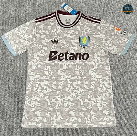 Diseñar Camiseta futbol Aston Villa Equipación Gris 2025/2026
