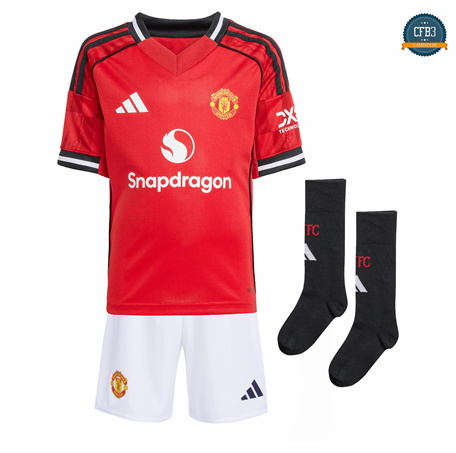 Diseño Camiseta futbol Manchester United Niño Equipación Rojo 2025/2026