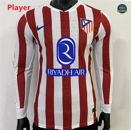 Diseñar Camiseta futbol Atletico Madrid Player 1ª Equipación Manga larga 2025/2026