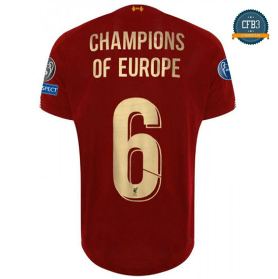 Camiseta Liverpool 1ª Equipación Champions of Europe 6 2019/2020