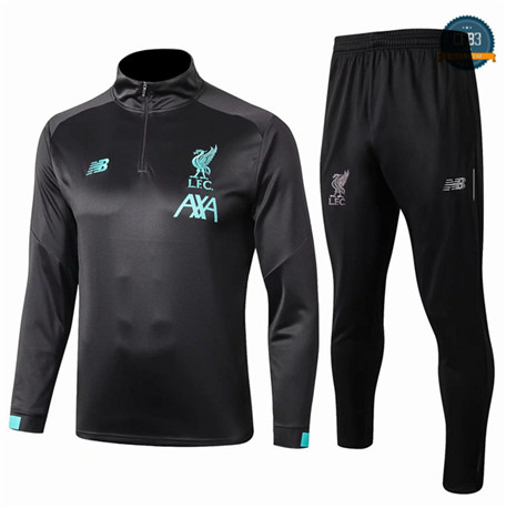 Chándal Q29 Liverpool Equipación Negro 2019/2020 Cuello Alto Cremallera Mitad